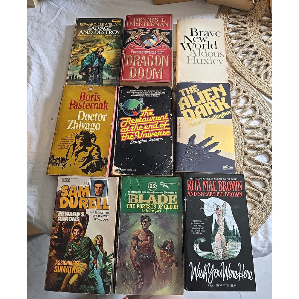 Lot of 9 Mixed Authors Mystery Fantasy Science Fiction Paperback Novel Books